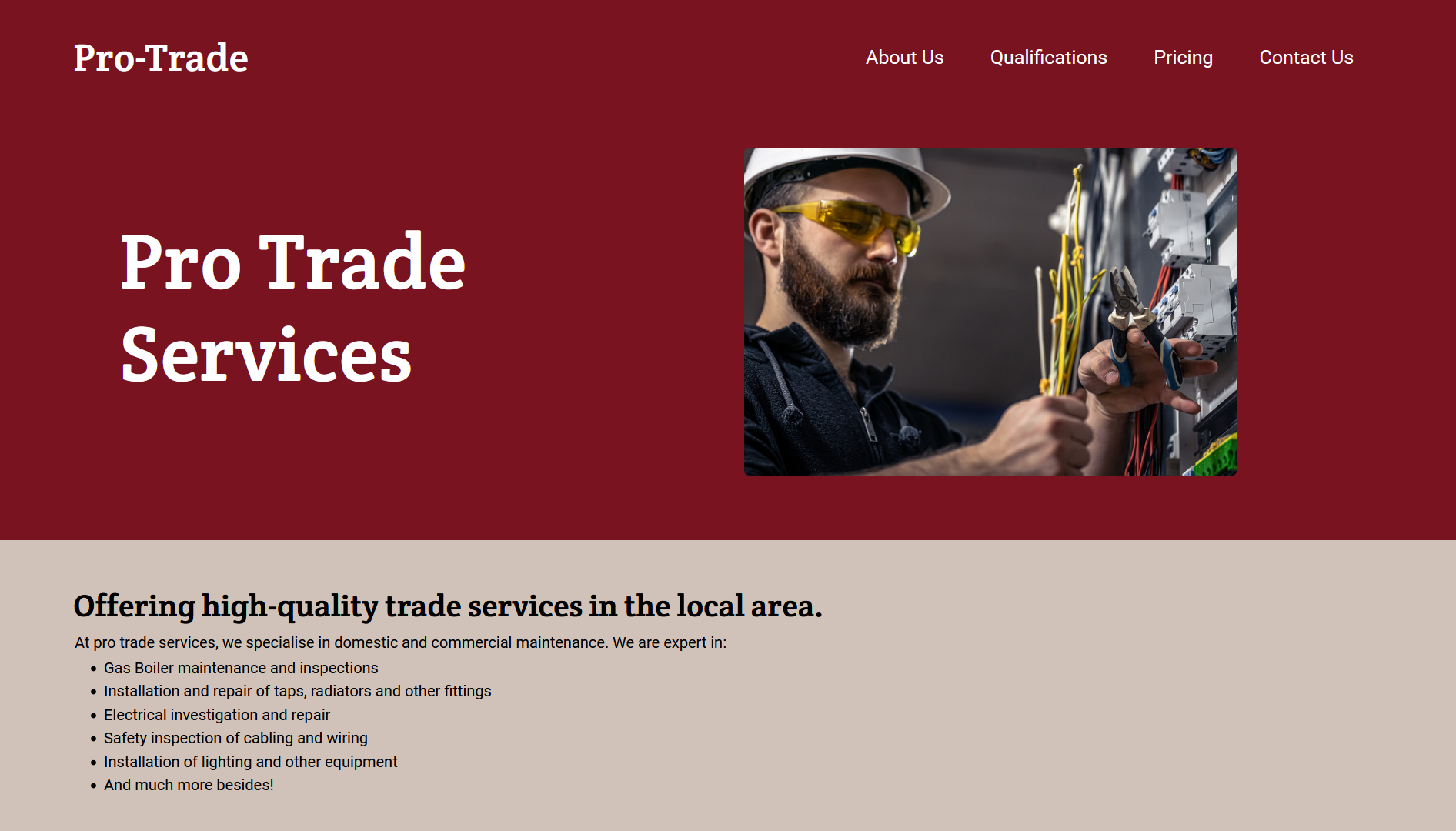 Pro template screenshot